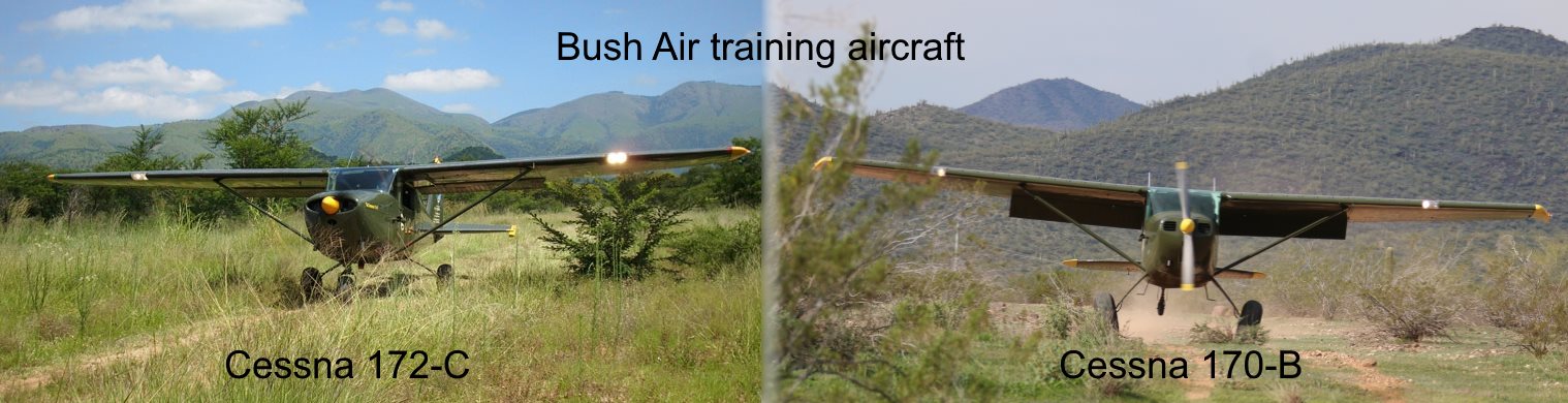 Bush Air training aircraft. C170 and C172 bushplanes