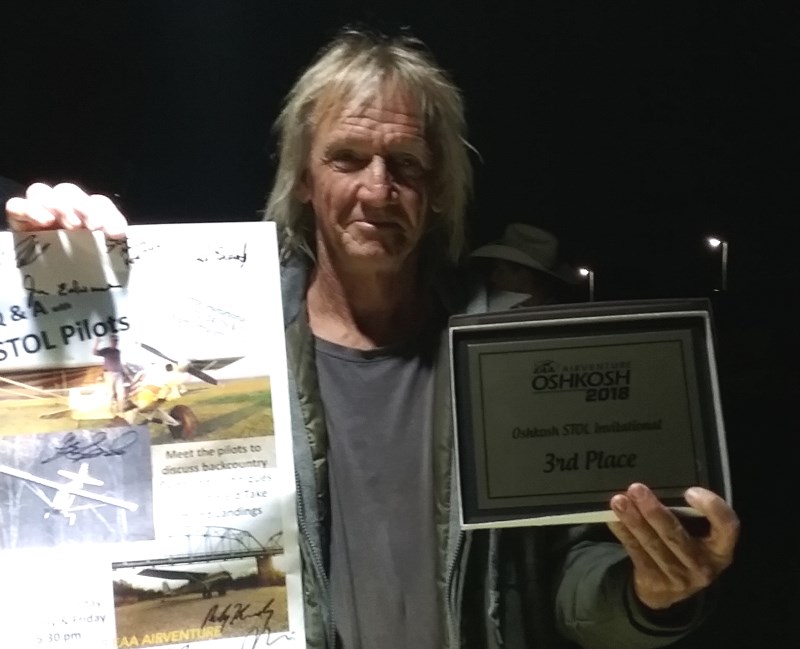 "CC" Milne Pocock 3rd place 2018 Oshkosh STOL competition demo heavy class.