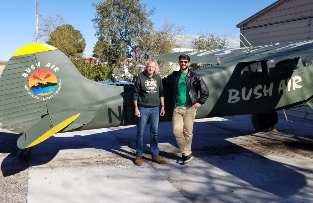 Bush Air - Backcountry flying course. CC Pocock with Adam Fern and the Bush Air C170B trainer.